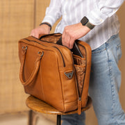 Boston Full-Grain Leather Laptop Bag pour Homme – Vue produit alternative 3