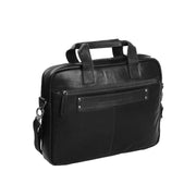Solid Antique Brass Hardware &amp; Heavy-Duty Dual Zipper Detail on Calvi Full-Grain Leather Laptop Bag pour Femme