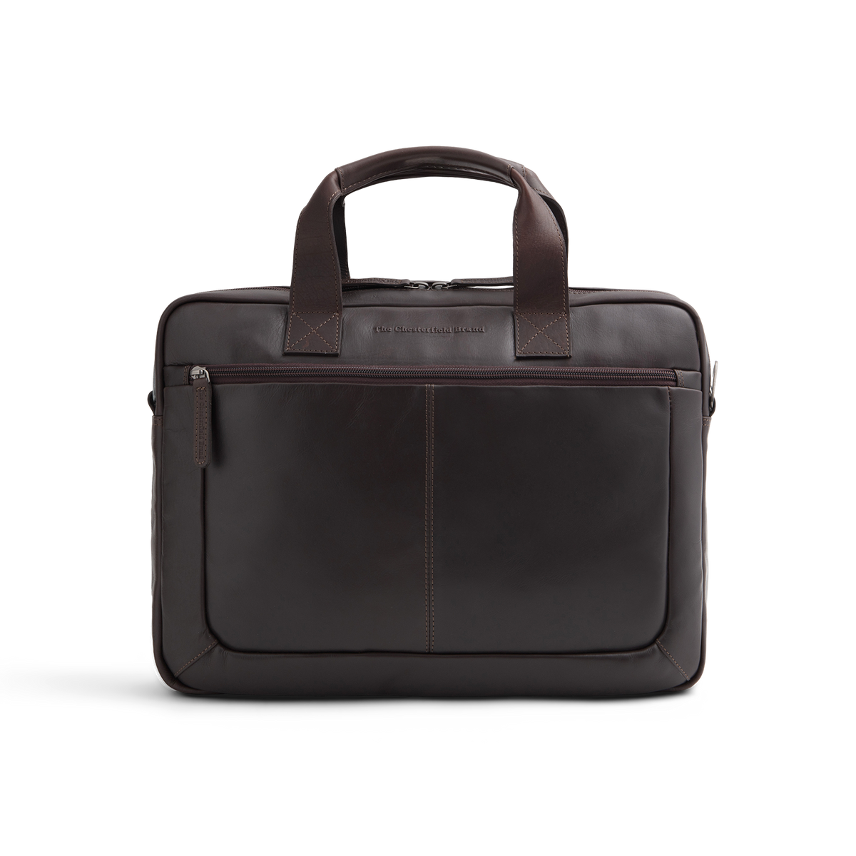 Brown Leather Laptop Bag Calvi, detail view 1