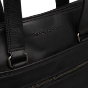 Elvas Full-Grain Leather Laptop Bag pour Femme - Structured Side Profile Showing Gusset Depth &amp; Expansion Capacity