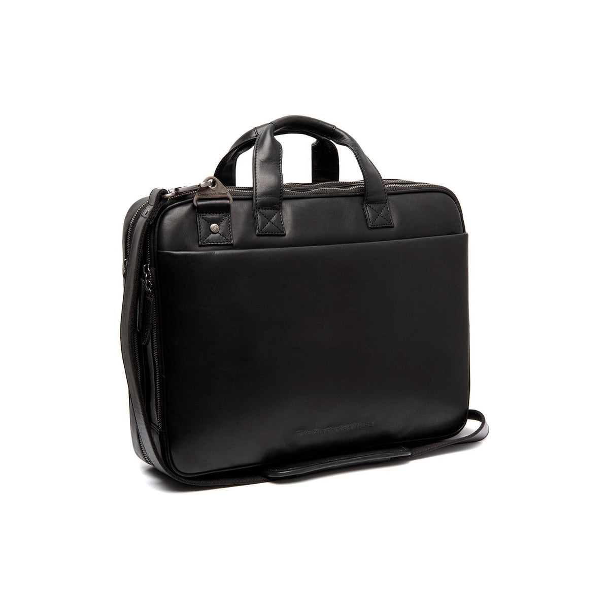 Iseo Full-Grain Leather Laptop Bag pour Homme in Classic 100% Full-Grain Leather - Full Exterior Front Profile View | Acheter en ligne