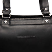 Solid Antique Brass Hardware &amp; Heavy-Duty Dual Zipper Detail on Manly Full-Grain Leather Laptop Bag pour Femme