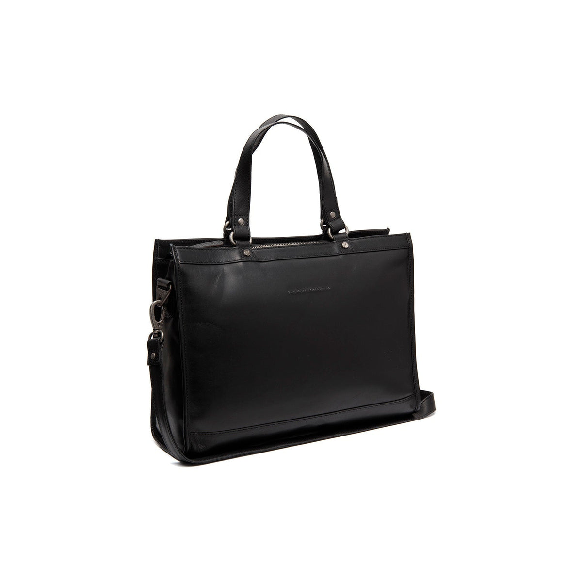 Manly Full-Grain Leather Laptop Bag pour Femme in Classic 100% Full-Grain Leather - Full Exterior Front Profile View | Acheter en ligne