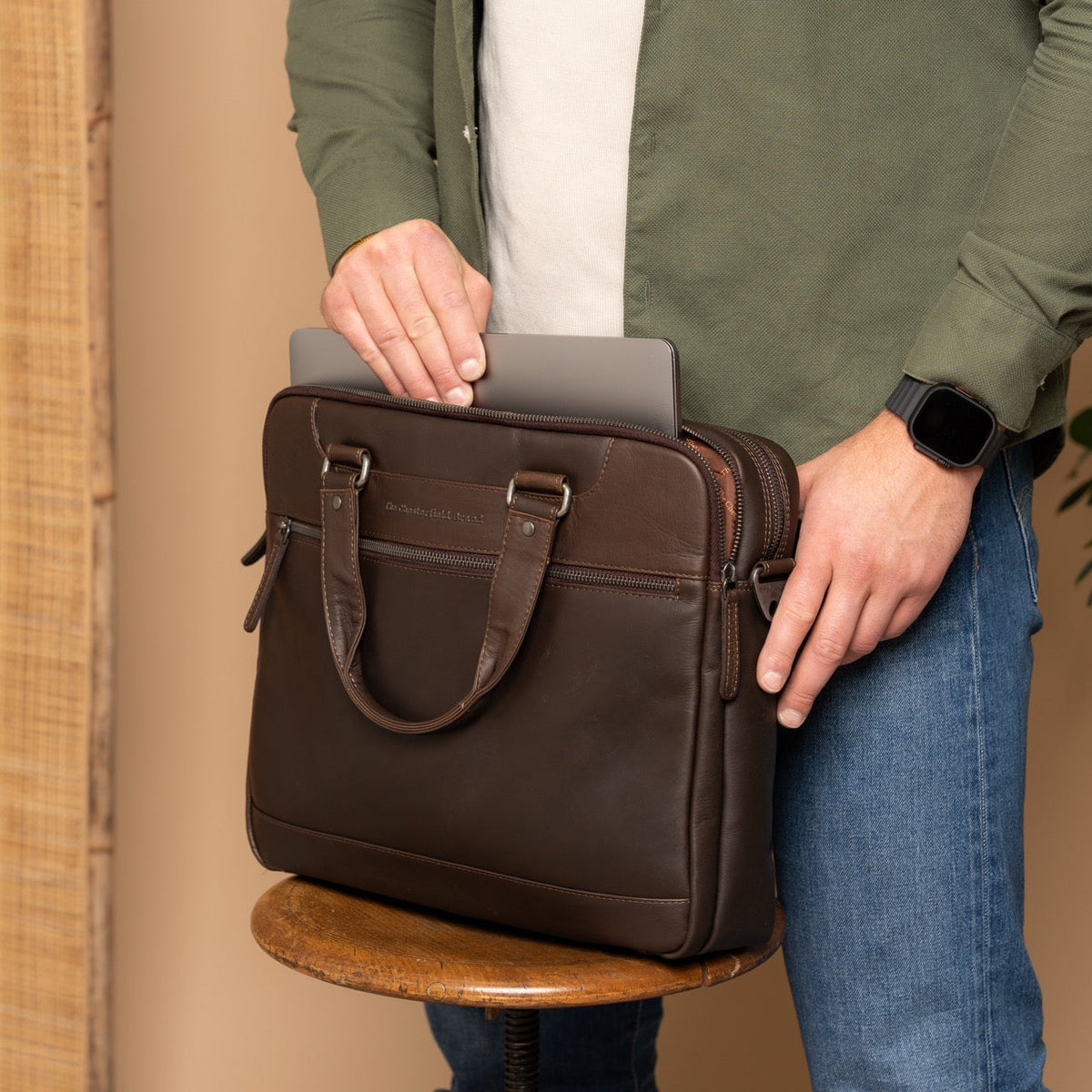 Montara Full-Grain Leather Laptop Bag pour Femme – Vue produit alternative 3