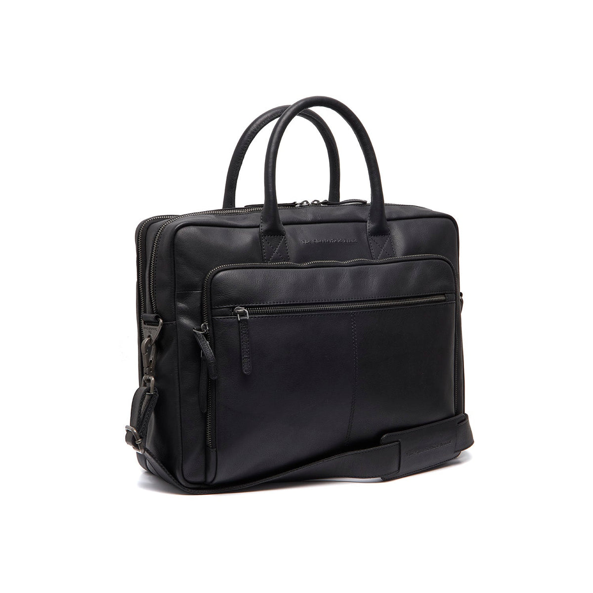 Tacama Full-Grain Leather Laptop Bag pour Femme in Classic 100% Full-Grain Leather - Full Exterior Front Profile View | Acheter en ligne