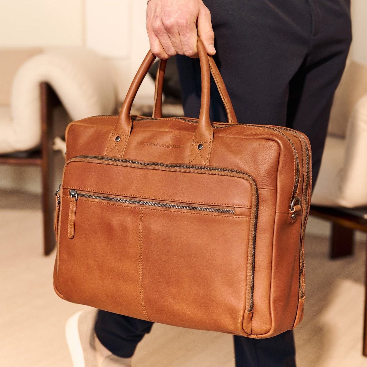 Tacama Full-Grain Leather Laptop Bag pour Femme – Vue produit alternative 2