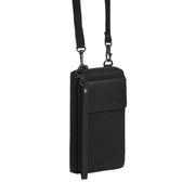 Malaga Full-Grain Leather Phone Bag pour Femme in Classic 100% Full-Grain Leather - Vue de face &amp; silhouette ajustée | Acheter en ligne