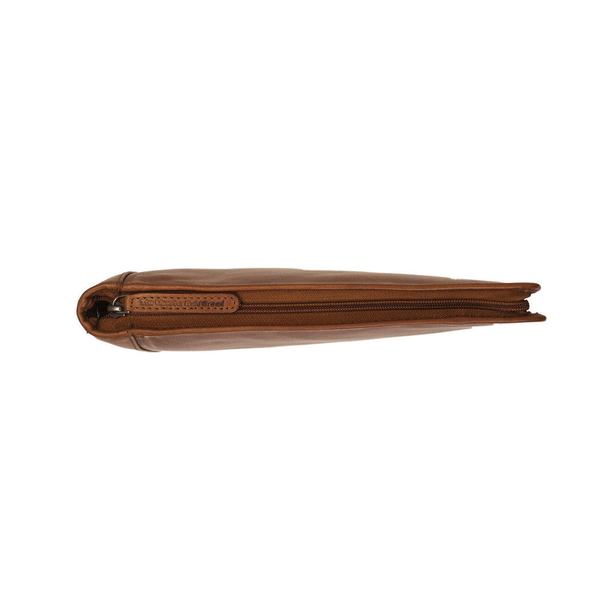Cognac Leather Portfolio Barnet pour Femme, detail view 3