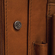 Cognac Leather Portfolio Barnet pour Femme, detail view 4