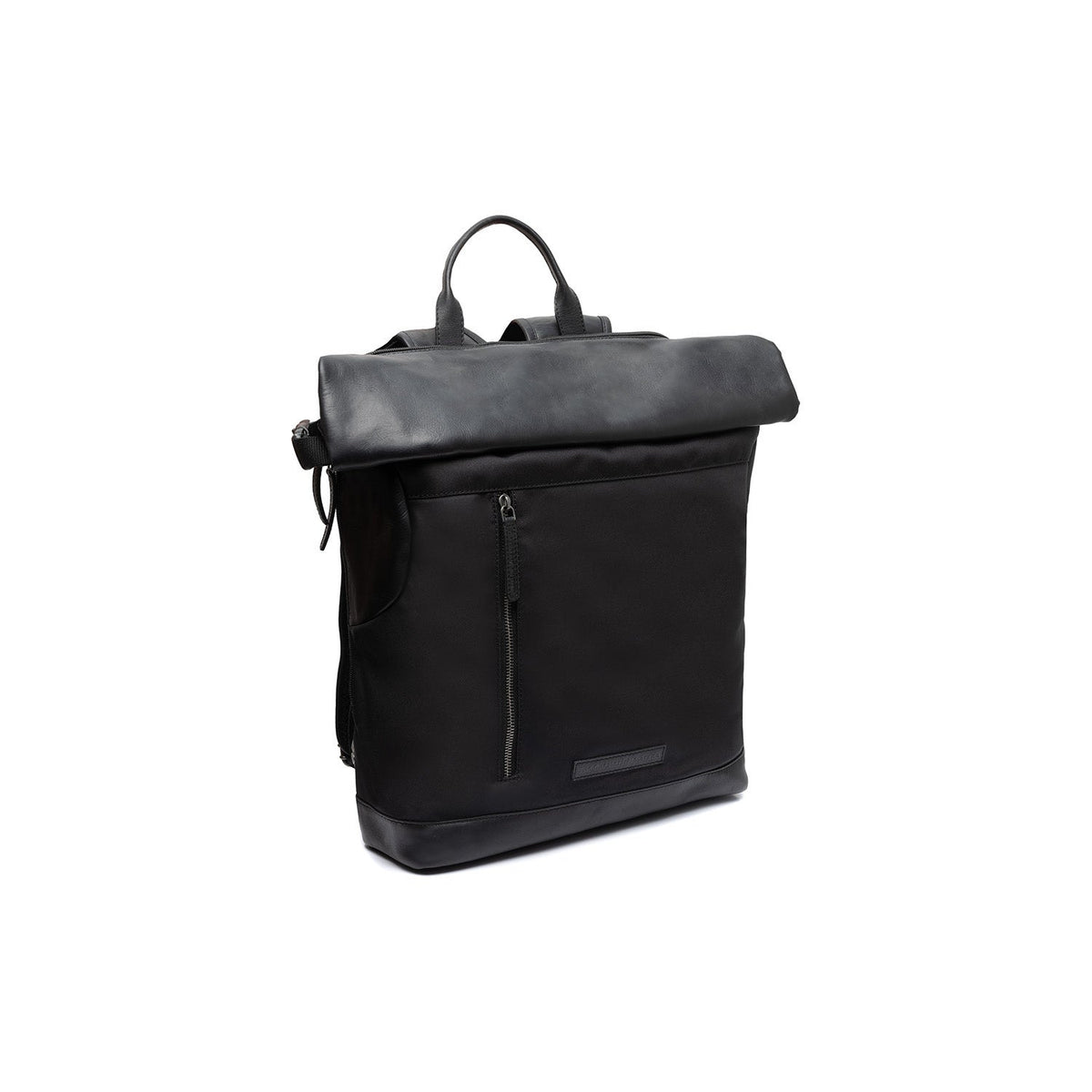 Bornholm Full-Grain Leather Roll-top Backpack pour Femme in Classic 100% Full-Grain Leather - Full Exterior Front Profile View | Acheter en ligne