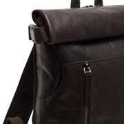 Mazara Full-Grain Leather Roll-top Backpack pour Femme – Vue produit alternative 2