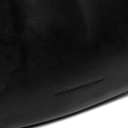 Alexandria Full-Grain Leather Shoulder Bag pour Femme - Structured Side Profile Showing Gusset Depth &amp; Expansion Capacity
