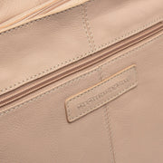 Astero Full-Grain Leather Shoulder Bag pour Femme - Structured Side Profile Showing Gusset Depth &amp; Expansion Capacity