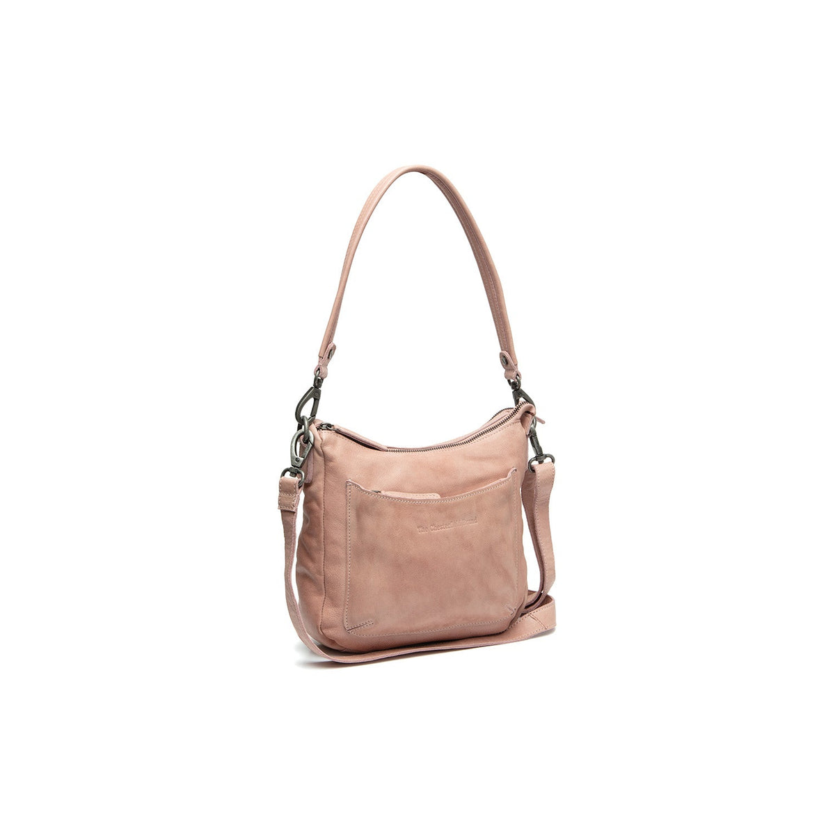 Caroline Full-Grain Leather Shoulder Bag pour Femme in Classic 100% Full-Grain Leather - Full Exterior Front Profile View | Acheter en ligne