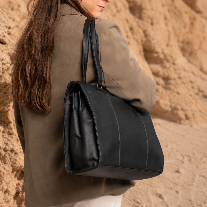 Fidenza Full-Grain Leather Shoulder Bag pour Femme