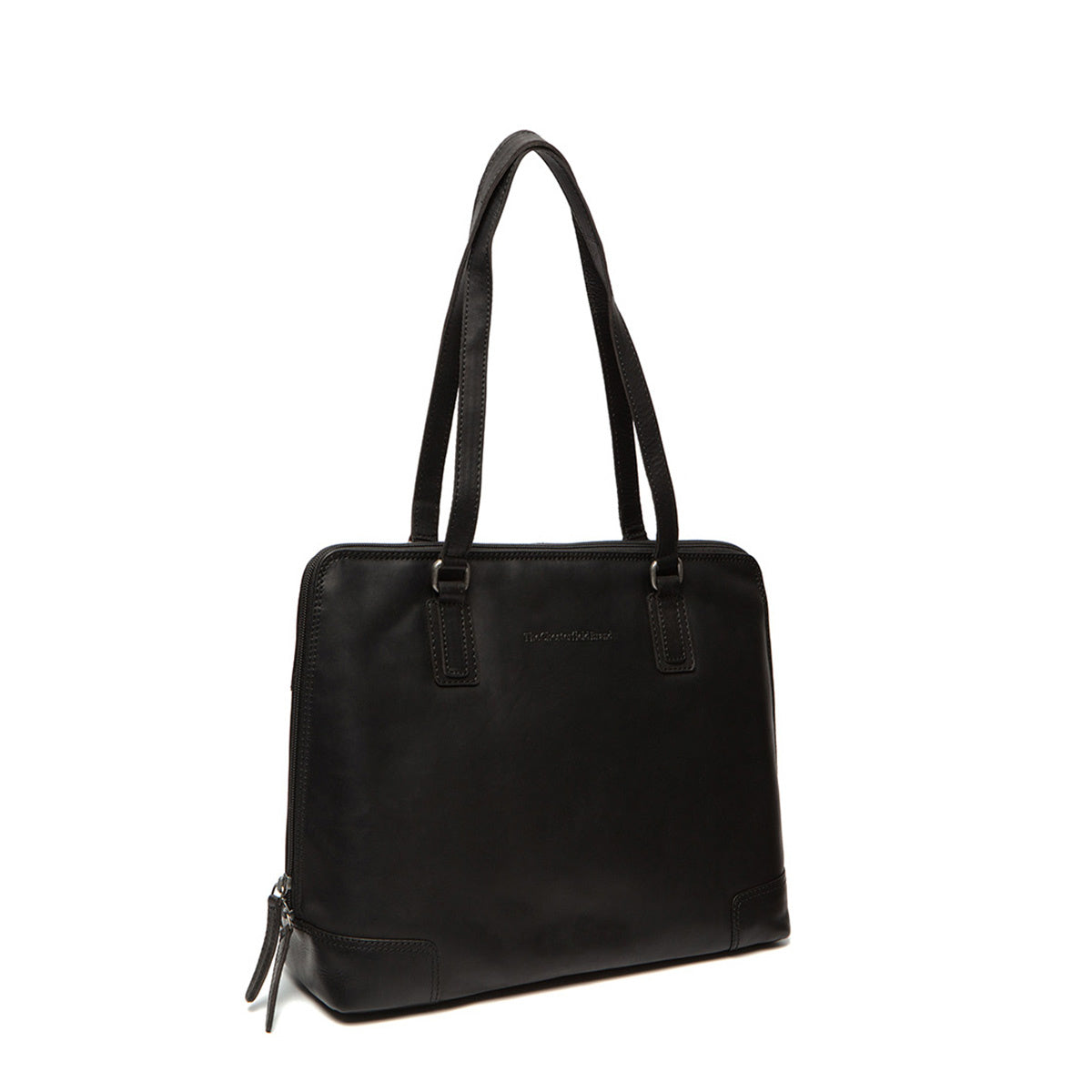 Flint Full-Grain Leather Shoulder Bag pour Femme in Classic 100% Full-Grain Leather - Full Exterior Front Profile View | Acheter en ligne