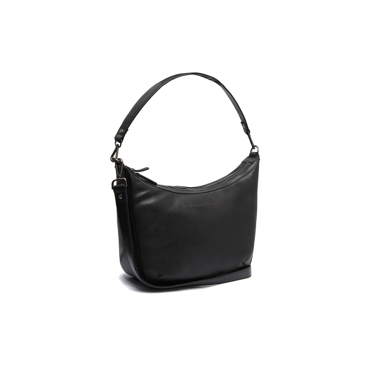 Moneva Full-Grain Leather Shoulder Bag pour Femme in Classic 100% Full-Grain Leather - Full Exterior Front Profile View | Acheter en ligne