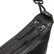 Moneva Full-Grain Leather Shoulder Bag pour Femme - Structured Side Profile Showing Gusset Depth &amp; Expansion Capacity