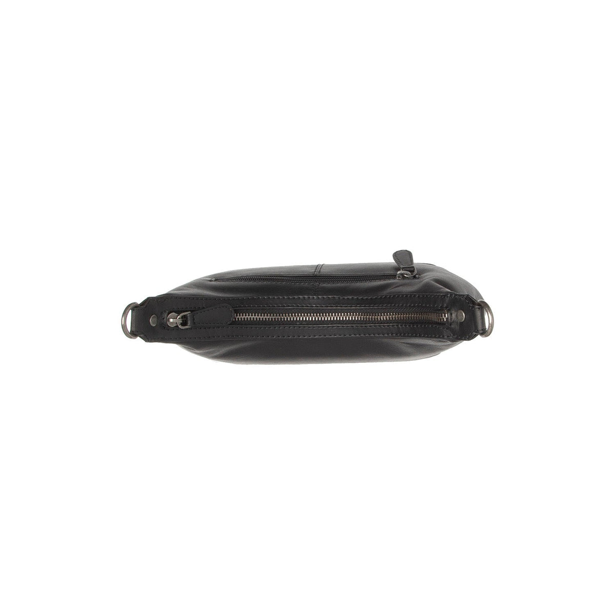 Nancy Full-Grain Leather Shoulder Bag pour Femme - Structured Side Profile Showing Gusset Depth &amp; Expansion Capacity