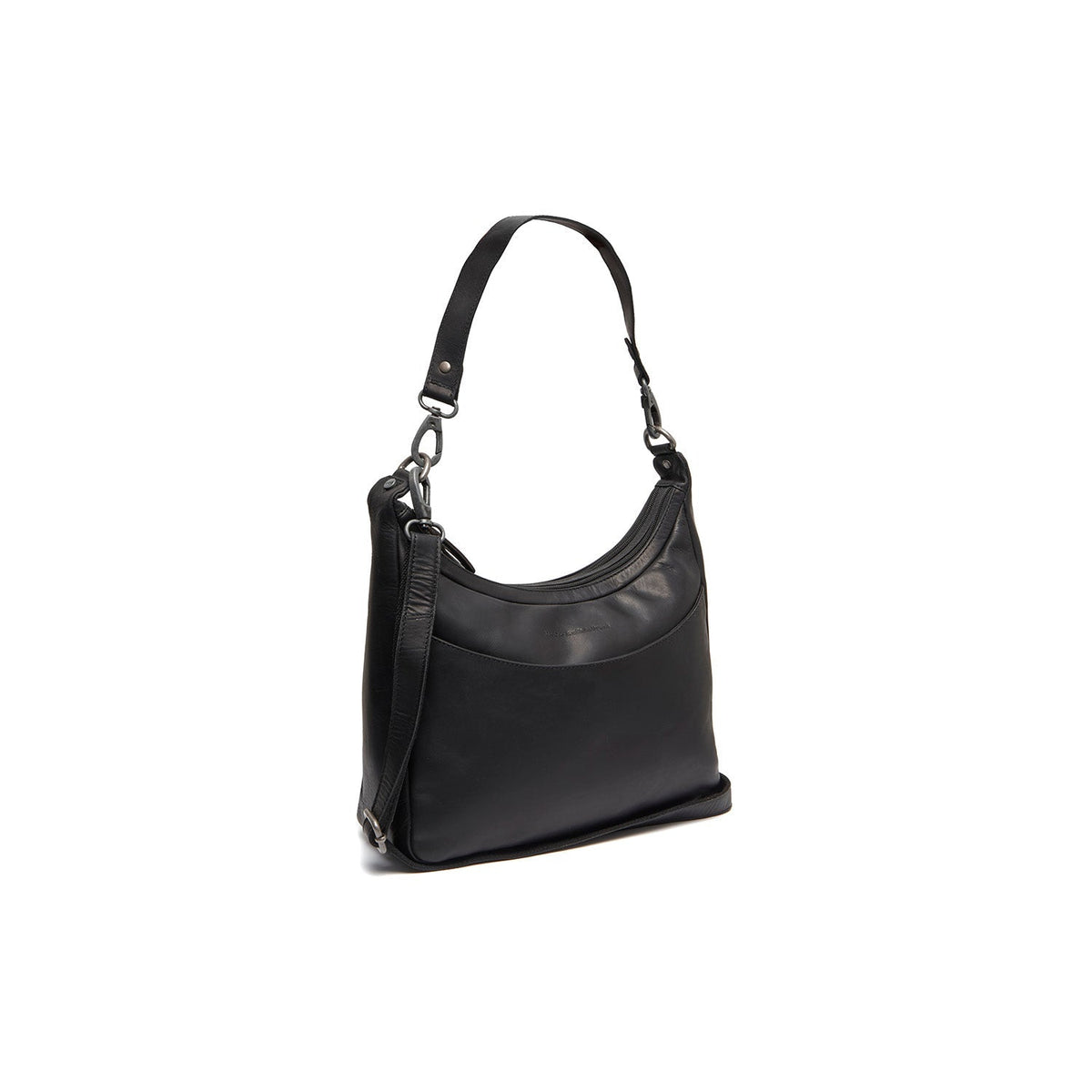 Olvia Full-Grain Leather Shoulder Bag pour Femme in Classic 100% Full-Grain Leather - Full Exterior Front Profile View | Acheter en ligne
