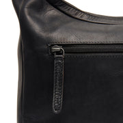 Olvia Full-Grain Leather Shoulder Bag pour Femme - Structured Side Profile Showing Gusset Depth &amp; Expansion Capacity