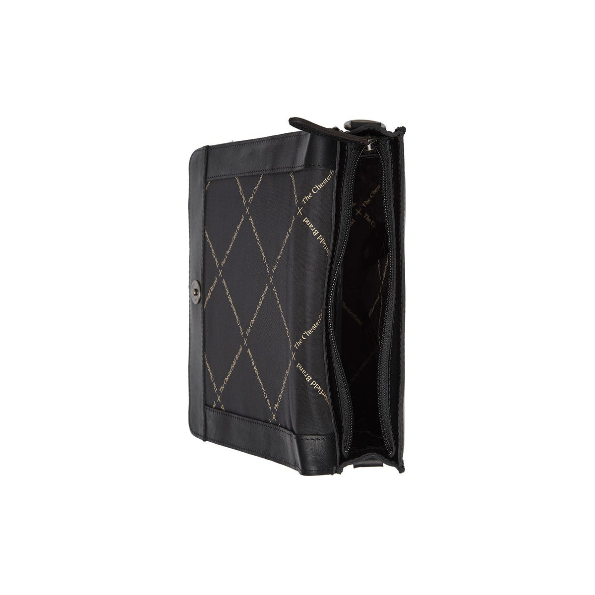 Osuna Full-Grain Leather Shoulder Bag pour Femme - Structured Side Profile Showing Gusset Depth &amp; Expansion Capacity