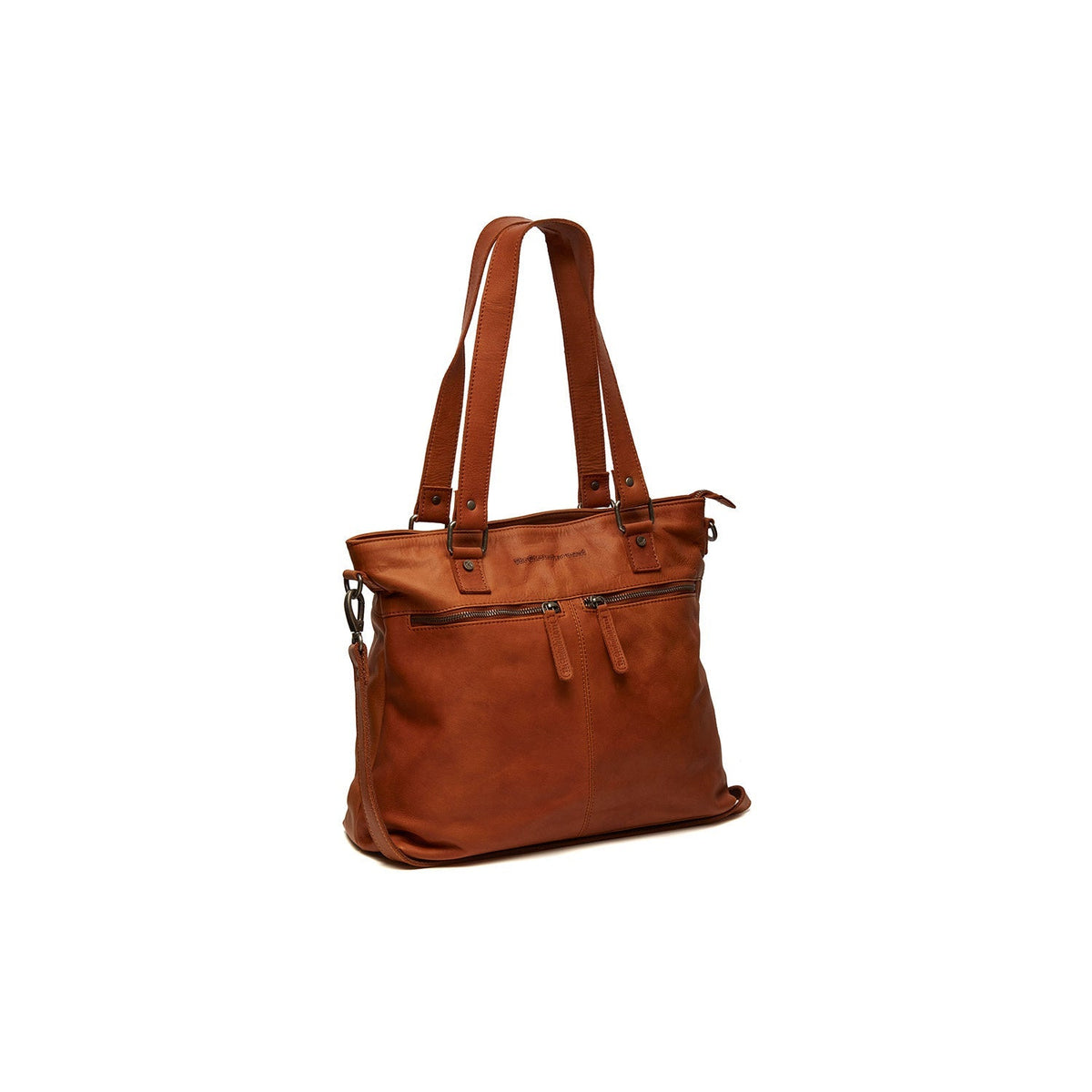Rome Full-Grain Leather Shoulder Bag pour Femme in Classic 100% Full-Grain Leather - Full Exterior Front Profile View | Acheter en ligne