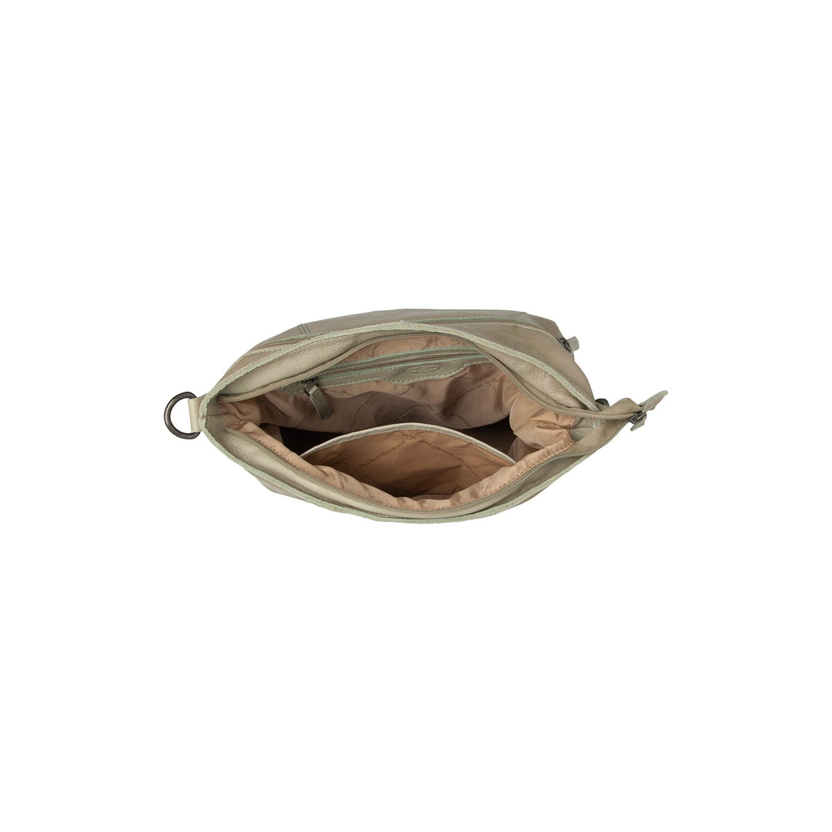 Solid Antique Brass Hardware &amp; Heavy-Duty Dual Zipper Detail on Sintra Full-Grain Leather Shoulder Bag pour Femme