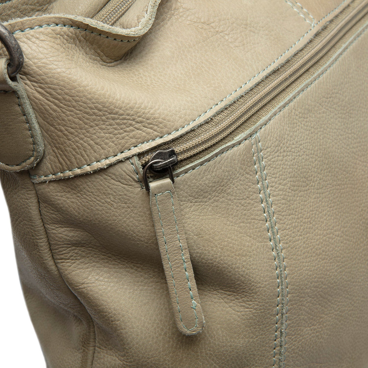 Classic 100% Full-Grain leather Bag - Perspective arrière montrant les bretelles en cuir renforcées