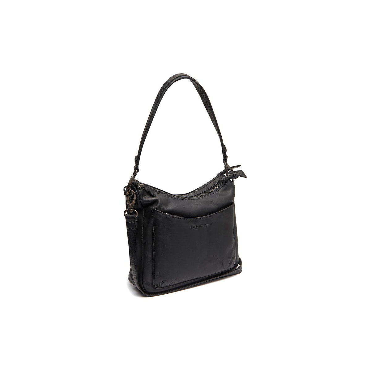 Tivra Full-Grain Leather Shoulder Bag pour Femme in Classic 100% Full-Grain Leather - Full Exterior Front Profile View | Acheter en ligne