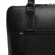Viamonte Full-Grain Leather Shoulder Bag pour Femme - Structured Side Profile Showing Gusset Depth &amp; Expansion Capacity