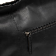 Zira Full-Grain Leather Shoulder Bag pour Femme - Structured Side Profile Showing Gusset Depth &amp; Expansion Capacity