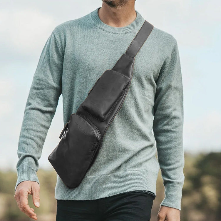 Leather Sling Bag Logan pour Femme