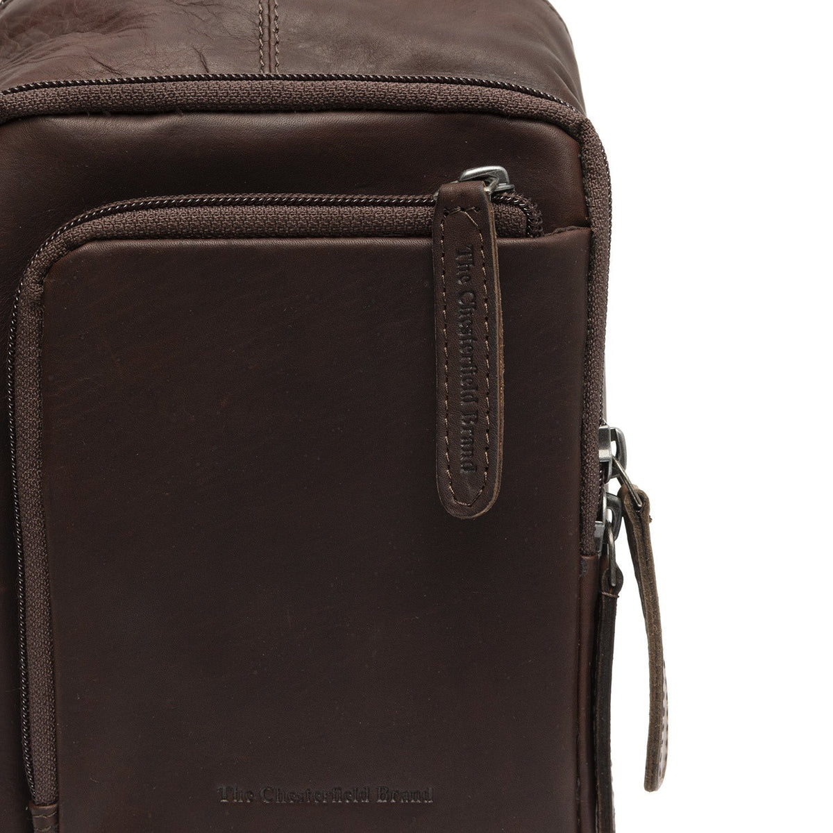 Brown Leather Sling Bag Riga pour Femme, detail view 1