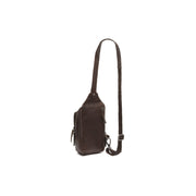 Brown Leather Sling Bag Riga pour Femme, detail view 4