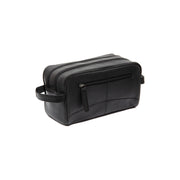 Styled Fit Perspective of Stacey Full-Grain Leather Toiletry Bag pour Femme on Model - Natural Daylight Drape