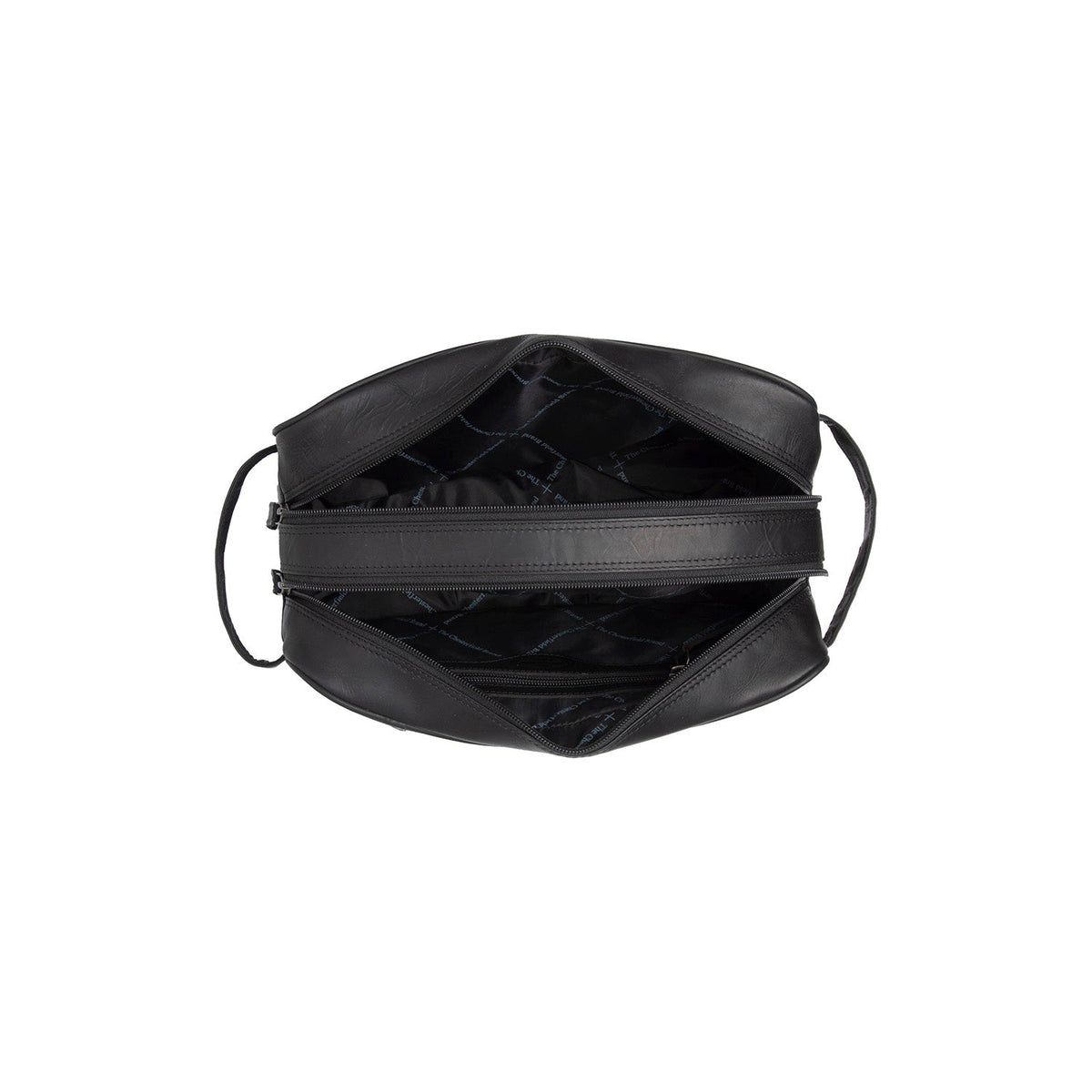 Tailored Rib Cuffs &amp; Hem Craftsmanship Construction Detail on Stefan Full-Grain Leather Toiletry Bag pour Femme