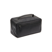 Tailored Rib Cuffs &amp; Hem Craftsmanship Construction Detail on Trevia Full-Grain Leather Toiletry Bag pour Femme