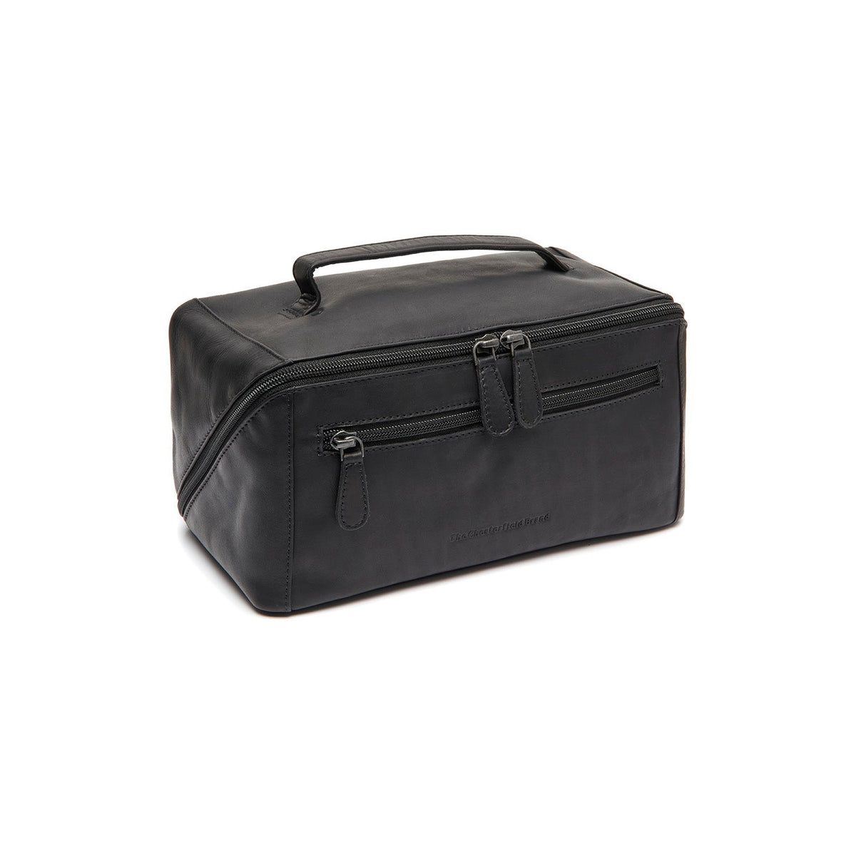 Trevia Full-Grain Leather Toiletry Bag pour Femme in Classic 100% Full-Grain Leather - Vue de face &amp; silhouette ajustée | Acheter en ligne