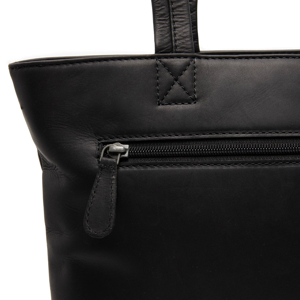 Alveron Full-Grain Leather Tote Bag pour Femme - Structured Side Profile Showing Gusset Depth &amp; Expansion Capacity