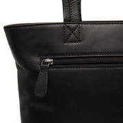 Alveron Full-Grain Leather Tote Bag pour Femme - Structured Side Profile Showing Gusset Depth &amp; Expansion Capacity