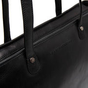 Astano Cuir pleine fleur Sac cabas en cuir - Structured Side Profile Showing Gusset Depth &amp; Expansion Capacity
