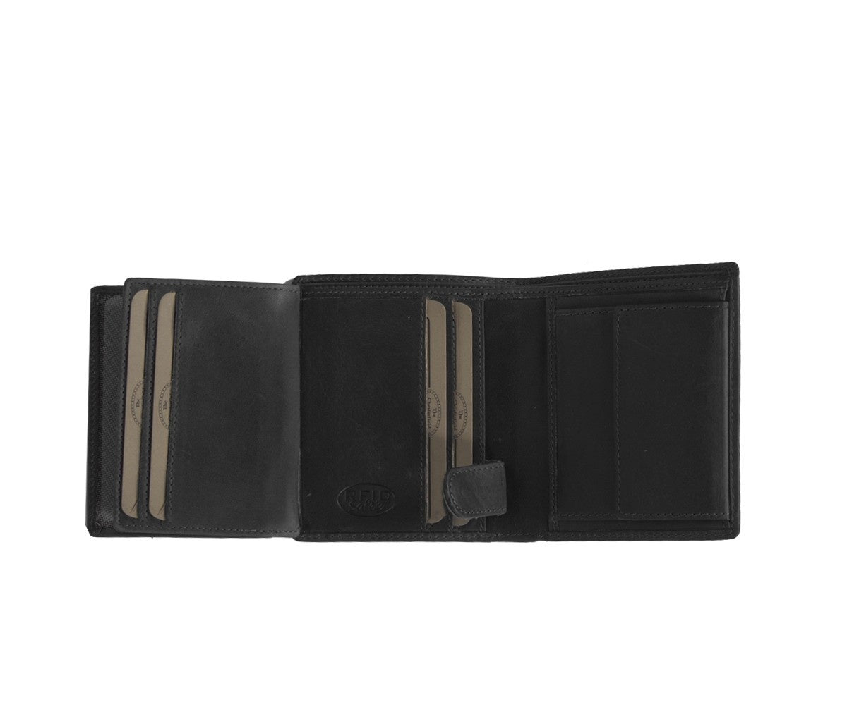 Carl Full-Grain Portefeuille en Cuir pour Homme - Structured Side Profile Showing Gusset Depth &amp; Expansion Capacity