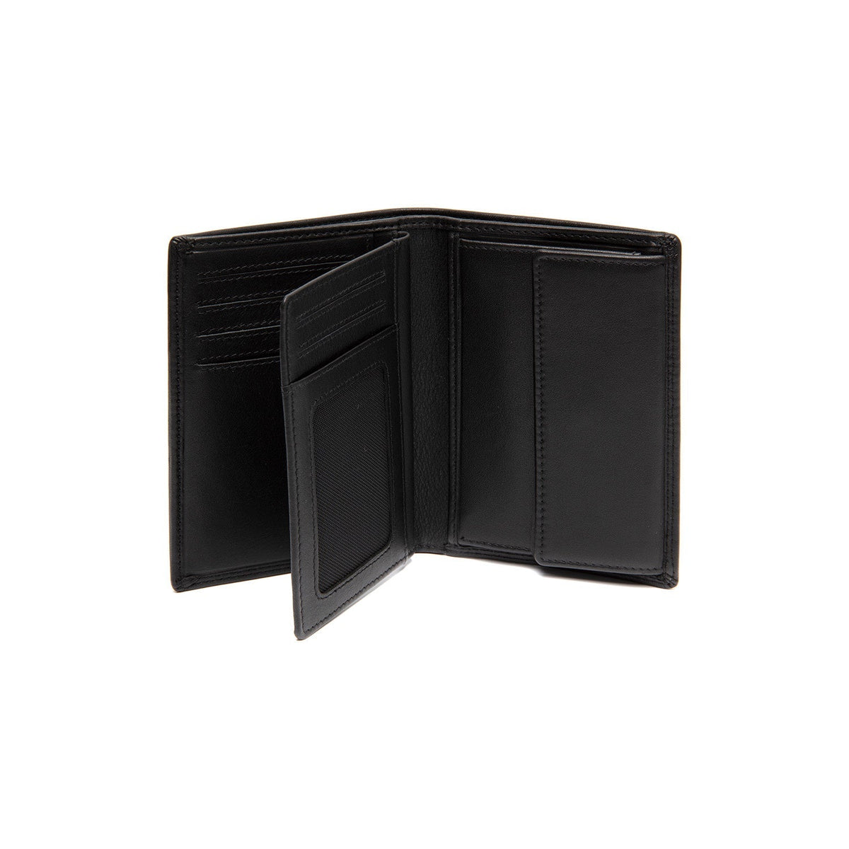 Classic 100% Full-Grain leather Wallet - Rear Perspective Showing Reinforced Leather Straps &amp; Stitching