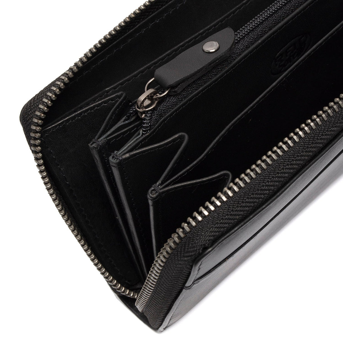 
Classic 100% Full-Grain leather Wallet - Perspective arrière montrant les bretelles en cuir renforcées