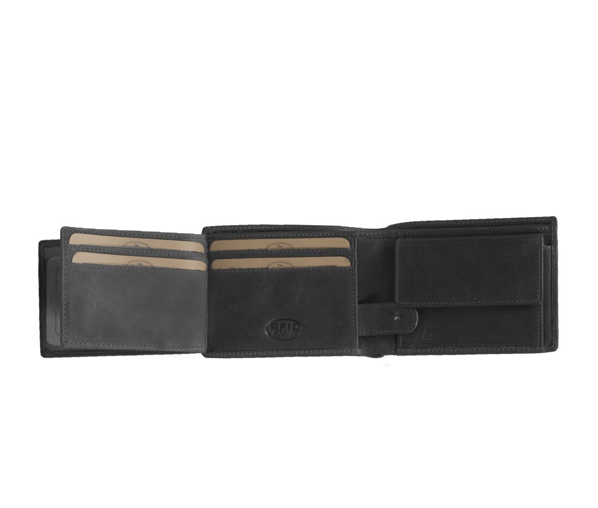 Solid Antique Brass Hardware &amp; Heavy-Duty Dual Zipper Detail on Marvin Full-Grain Portefeuille en Cuir pour Homme