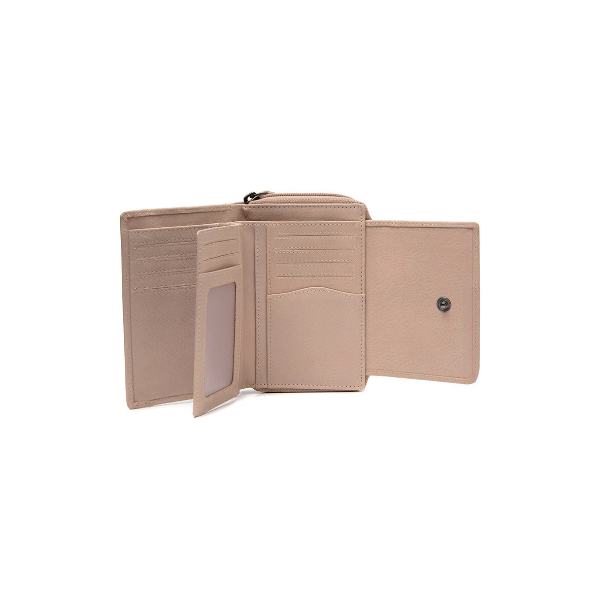 Solid Antique Brass Hardware &amp; Heavy-Duty Dual Zipper Detail on Orveta Full-Grain Portefeuille en Cuir pour Femme