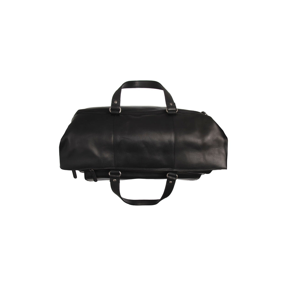 Lazio Full-Grain Leather Weekender Bag pour Femme - Structured Side Profile Showing Gusset Depth &amp; Expansion Capacity