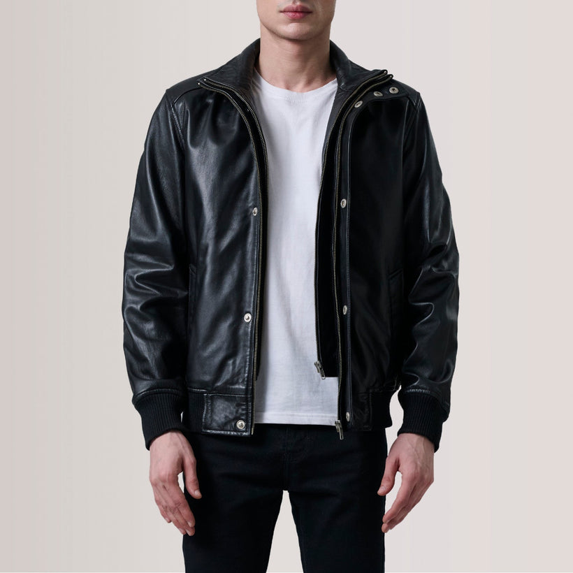 Lester Marron Suede Blouson Bomber en Cuir pour Homme