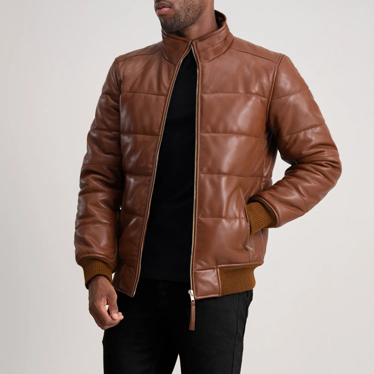 Lucas Blouson Bomber en Cuir pour Homme – Vue produit alternative 1